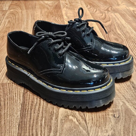Original Platform Dr. Martens Oxford Shoes with Yellow Stitching - Picture 5 of 5